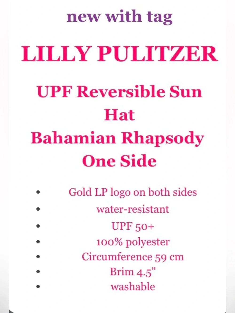 Lilly Pulitzer Reversible Sun Hat-NWT